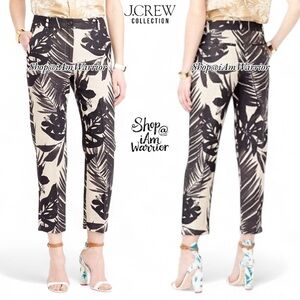 J.Crew Collection NWT palm leaf print cropped linen blend pants *shop@iamwarrior
